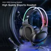 Mobiltelefonörlurar Aula S503 Gaming Headset RGB Head Beam Cool Lighting Effect Microphone HD Calling Lightweight Design för PC -bärbara datorer YQ231120