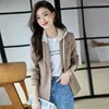 Frauen Anzüge 2023 Mode Frauen Wollanzug Jacke Mantel Mantel Frühling Herbst Abnehmbare Mit Kapuze Blazer Dame Büro Oberbekleidung Schlank Top