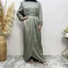 Этническая одежда женское мусульманское платье Ид Абая Рамадан Марокко Бальные платья Дубай Абая кафтан Ислам Vestidos Арабский длинный халат однотонный