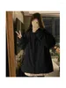 Jaquetas femininas 2024 roupas femininas jaqueta cinza outerwear gola moda coreana streetwear y2k estilo americano inverno feminino casaco preto