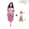 人形11.5インチ妊娠中の人形のお母さんは、ギフトのための1pcの服教育ガールおもちゃでおなかの中に2％の赤ちゃんを持っています231118