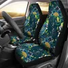 Coprisedili per auto blu navy verde floreale fiori coppia 2 accessori di protezione anteriore