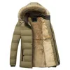 Mens puffer jaqueta casaco de inverno jaqueta de inverno engrossado quente à prova de intempéries chuva com capuz homens de meia-idade simples tamanho casual M-5XL casacos de grife mens jaqueta 5XL