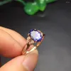 Klusterringar fina smycken real 18k rosguld AU750 Natural Tanzanite Gemstone Female for Women Ring