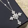 Kedjor av hög kvalitet Pure 925 Sterling Silver Luxury SMYCKE Ladies Cross Exquisite Shiny Necklace Party Birthday Present Accessories