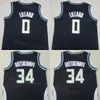 Equipe de basquete Damian Lillard Jersey 1 Man City Giannis Antetokounmpo 34 Khris Middleton 22 Camisa ganha para fãs do esporte Bordado de declaração Preto Azul Branco