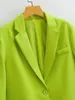 Femmes Néon Desinger Green Color convient à un bouton baisser le collier Blazer SML