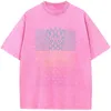 Men's T Shirts Geometric Linear Pineapple Short-Sleeved Shirt 230 Grams Of High-Quality Washed Old Tshirt Vintage Colored Mens T-shirts