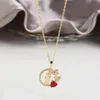 Pendant Necklaces INS Shiny Zirconia St. Jude Necklace Fashion Woman Religious Jewelry Choker Exquisite For Party Gift