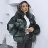 Женское зимнее пальто из искусственного меха MISSJANEFUR, женская куртка из натуральной кожи с воротником, теплая, роскошная, черного, серебристого цвета, большие размеры 231118