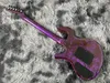 China Electric Guitar Purple Color Mahogny Body and Neck Tremolo System Black Hardware 6 Strings