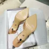 Sandali in pelle di pecora con catena a goccia d'acqua Tacco sottile da 850 mm Scarpe classiche da stilista interpretazione del fascino elegante Selezione multicolore Scarpe da donna di lusso