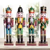 Party Hats 1PCS Christmas Nutcracker Creative Handicrafts Gift Decorations Home OrnamentSoldier Doll Wooden Vintage Puppet 231118