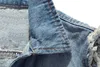 Men's Vests 2023 Hole Light Blue and Dark Denim Jacket Fashion Frayed Casual Vest Korean Trend 230420