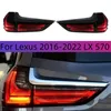 Voor Lexus 16-22 LX 570 achterlichten Assemblage Modificeerde gerookte zwarte LED Running Licht Remstreamer Turn Signal Brake Lamp