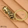 Keychains Brave Troops Brass Car Keychain hanger sieraden vintage Chinese stijl handgemaakt geweven touw lanyard sleutelhanger knutselen K4558