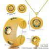 Necklace Earrings Set Siscathy 2Pcs/Set Luxury Round Wedding Jewelery For Women African Gold Color Engagement Party Accessories Earring