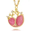 Ожерелья с подвесками, модное универсальное розовое Древо жизни 2023, цветное ожерелье с воздушным шаром и клоуном для девочек, подарочное ожерелье