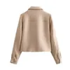 Womens Jackets UNIZERA Winter Fashion Polo Neck Pocket Buckle Edge Blended Short Jacket Coat 231120
