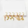 Hoop oorbellen mode 6 pc's kleurrijke kubieke zirkoonster mon set hanger huggie voor vrouwen sieraden modern 2023 trend