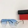 Nouveau design de mode lunettes de soleil pilote 0092O monture sans monture temples en métal lentilles d'impression animale style simple et populaire lunettes de protection UV400 en plein air