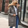 Mulheres Down Parkas GASMAN Inverno Down Jacket Mulheres Quente Longo Clássico Zipper Cinto Design Bolso Com Capuz Slim Parkas Feminino Casaco MG-81037 231118