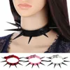 Stage Wear Leather Studded Spiked Choker Necklace Punk Collar For Women Men Biker Metal Chocker Necklace Goth Jewelry