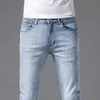 Jeans pour hommes Printemps Été Mince Hommes Slim Fit Marque Européenne Américaine Haut de Gamme Petit Droit Double F Pantalon F215-2