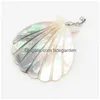 Pendant Necklaces Natural Mother-Of-Pearl Art Pendants Scallop Shape Shell For Trendy Jewelry Making Diy Necklace Earrings Crafts Dr Dhzsl