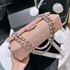 Multi Color Women Designer Classic Double Flap Bag Quilted Leather Silver Metal Hardware Matelasse Chain 25cm 3 Colors Shiny Luxury Cross Body Shoulder Handbag