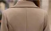 Veste d'hiver femme mélange de laine Camel manteau mi-long cran Double boutonnage veste à revers vêtements d'extérieur 11MUJI