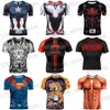 Men's T-Shirts Avengers 4 Captain America 3D Printing Fish Scale Battle Suit T-shirt Men's Short-sleeved Sports Fitness Tights T231120