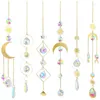 Decorative Figurines 6Pieces Crystals Suncatcher Hanging Sun Catcher With Chain Pendant Ornament Crystal Balls For Window Home Garden