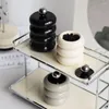 Storage Bottles Ceramic Jar With Lid Funny Round Candle Decoration Candy Accessories Home Desktop Box G0w0