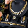 Halsbandörhängen set Missvikki Hiphop Cuban Links Full Micro CZ Luxury African Jewelry for Women Wedding Party Zircon Crystal