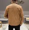 designer jacket men long sleeve luxury plaid Suede jackets winter mens coat