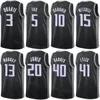 Basketball imprimé homme femme Trey Lyles Jersey 41 Colby Jones 20 Sasha Vezenkov 7 JaVale McGee 00 Jeremy Lamb 26 Chris Duarte 3 City Shirt respirant classique haut