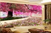 Обои цветочные обои для стен, полных цветов, красивые деревья 3D HD Ландшафтный Верхний интерьер D
