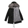 Cappotto Parka da donna in piumino Collo in pelliccia soffice Giacca con cappuccio imbottita in cotone Medio lungo Parka casual Spessore Taglia europea 231118