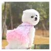 Odzież dla psów koronka szyfonowa odzież dla małych kwiatów zwierząt mody przyjęcie urodzinowe sukienka ślubna