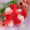 Couronnes de fleurs décoratives faites à la main savon rose 9pcs fleur parfumée pétale bain corps fête de mariage cadeau décoration cas festival boîte Dr Dhckm