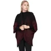 Tricots Femmes Femmes Cape Châle Poncho Automne Hiver Capes Manteau Femme Chaud Cachemire Tricoté Cardigan Col V Pull Rouge Kaki Beige Noir