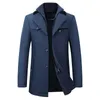 Misto lana da uomo Cappotto di lana autunno-inverno da uomo Business Casual Moda uomo addensato caldo extra large Trench alla moda da uomo 231120