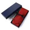 Caixa de presente do conjunto de gravatas de laço para homens para bolso square abonete