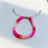 Bedelarmbanden 2023 Boheemian Summer Beach Multicolor verstelbare armband Charms Soft Polymer Clay Disc Elastic For Women Sieraden