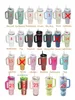 DHL 1:1 with Logo H2.0 40oz Stainless Steel Tumblers Cups With Silicone Handle Lid and Straw Big Capacity Car Mugs Vacuum Insulated Water Bottle GG1129