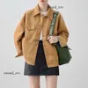 YLY Простое стильное пальто женское, новинка 2023 года, осенняя свободная тонкая замшевая куртка с коротким топом 777 918 533 dfashion98