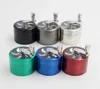 Nya 56mm 4layers Zicn Alloy Hand Crank Tobacco Grinders Metal Kvarnar för örter örtslipare5316586