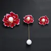 Broscher stift mode kinesisk pion blommor pärlbrosch för kvinnor emaljerade färgglada stift smycken födelsedag cheongsam klänning