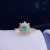 Cluster Ringe KJJEAXCMY Boutique Schmuck 925 Sterling Silber Intarsien Natürlicher Smaragd Mode Netter Weiblicher Ring Unterstützung Erkennung Luxuriös